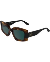 KARL LAGERFELD - Kl6206S 237 Sunglasses Acetate Petrolium Squared Normal - Lyst