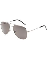 Saint Laurent - Classic 11 010 Sunglasses Metal Pilot - Lyst