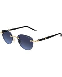 Montblanc - Mb0412S 006 Sunglasses Metal Round - Lyst