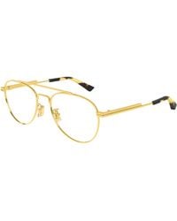 Bottega Veneta - Bv1340Ok 001 Optical Frames Metal Transparent Pilot - Lyst