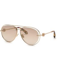 Roberto Cavalli - Src032M 300G Sunglasses Metal Pilot Normal Shaded - Lyst