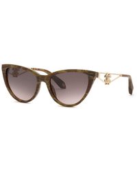 Roberto Cavalli - Src158M 0Ams Sunglasses Acetate Butterfly Normal Nuanced - Lyst