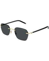 Montblanc - Mb0270S 001 Sunglasses Metal Squared Normal - Lyst