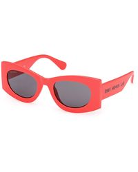 MAX&Co. - Mo0131 66A Sunglasses Injected Smoke Geometric Normal - Lyst