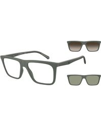 Emporio Armani - Ea4258 63121W Sunglasses Injected Transparent Squared Normal - Lyst