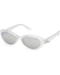 Guess - Gu00307 27C Sunglasses Injected Smoke Round Normal - Lyst