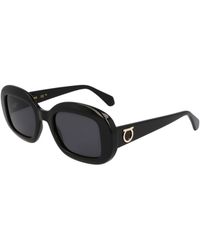 Ferragamo - Sf2038Se 001 Sunglasses Round Normal - Lyst