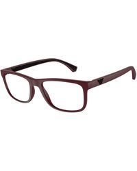 Emporio Armani - Ea3147 5261 Optical Frames Injected Transparent Squared Normal - Lyst