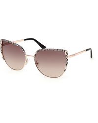 Guess - Gu00217 28F Sunglasses Metal Cat Eye Normal - Lyst