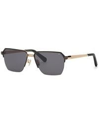 Philipp Plein - Spp225M Plein Royal 302 Sunglasses Metal Smoke Squared Normal - Lyst