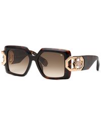 Philipp Plein - Spp159 Plein Hera 722 Sunglasses Acetate Geometric Normal Shaded - Lyst