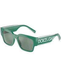 Dolce & Gabbana - Dg6184 331182 Sunglasses Plastic Squared Mirrored - Lyst