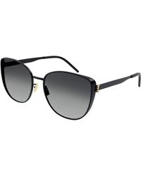 Saint Laurent - Sl M89 002 Sunglasses Metal Oversize Shaded - Lyst