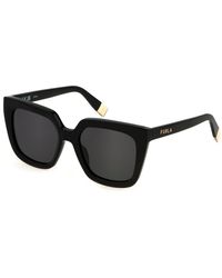 Furla - Sfu776 0700 Sunglasses Acetate Smoke Squared Normal - Lyst