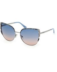 Guess - Gu00217 10W Sunglasses Metal Cat Eye Normal - Lyst