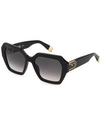 Furla - Sfu880 0700 Sunglasses Acetate Smoke Geometric Normal Shaded - Lyst