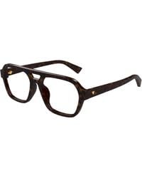 Bottega Veneta - Bv1336Oa 002 Optical Frames Acetate Transparent Pilot - Lyst