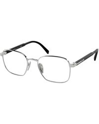 Prada - Pr A55V 1Bc1O1 Optical Frames Metal Squared Normal - Lyst