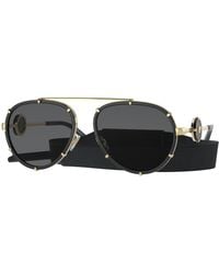 Versace - Ve2232 143887 Sunglasses Metal Pilot Normal - Lyst