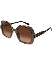 Chloé - Ch0226S 007 Sunglasses Acetate Copper Squared - Lyst