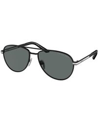 Prada - Pr A54S 1Bo5Z1 Sunglasses Metal Pilot Polarized - Lyst
