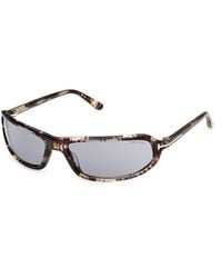 Tom Ford - Ft1400 Addison-02 56A Sunglasses Acetate Smoke Squared Normal - Lyst