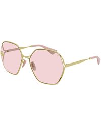 Gucci - Gg0818Sa 003 Sunglasses Metal Geometric Normal - Lyst