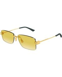 Bottega Veneta - Rectangular Metal Sunglasses - Lyst