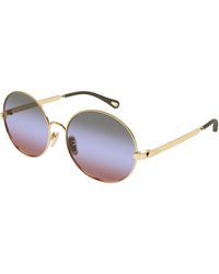 Chloé - Ch0281S 004 Sunglasses Metal Round - Lyst