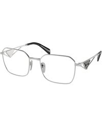 Prada - Pr A51V 1Bc1O1 Optical Frames Steel Geometric Normal - Lyst