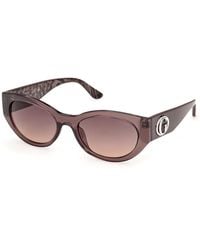 Guess - Gu00362 48F Sunglasses Injected Round Normal - Lyst