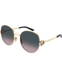 Gucci - Gg2047S 002 Sunglasses Metal Round - Lyst