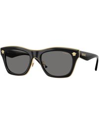 Versace - Ve2272 Gb1/81 Sunglasses Metal Squared Polarized - Lyst