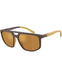 Emporio Armani - Ea4248U 62586H Sunglasses Injected Pilot Mirrored - Lyst