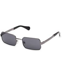 MAX&Co. - Mo0140 08A Sunglasses Metal Smoke Squared Normal - Lyst