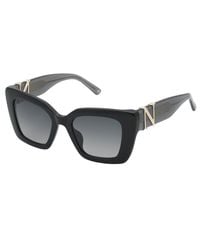 Nina Ricci - Snr378 700 Sunglasses Acetate Smoke Squared Normal Shaded - Lyst