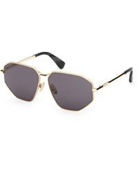 Max Mara - Mm0143 Miller-4 30A Sunglasses Metal Smoke Squared Normal - Lyst