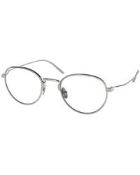 Prada - Pr 50Yv 05Q1O1 Optical Frames Titanium Transparent Round Normal - Lyst