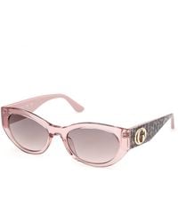Guess - Gu00362 72F Sunglasses Injected Round Normal - Lyst