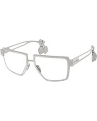 Prada - Pr D56S 1Bc10W Sunglasses Metal Transparent Squared Normal - Lyst