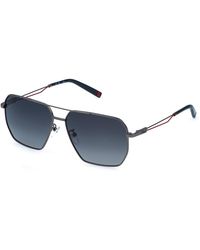 Fila - Sfib09 613P Sunglasses Metal Smoke Squared Nuanced - Lyst
