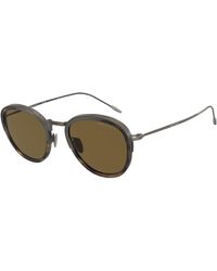 Giorgio Armani - Ar6068 325973 Sunglasses Metal Round Normal - Lyst