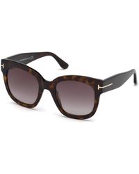 Tom Ford - Ft0613 Beatrix-02 52T Sunglasses Acetate Bordeaux Geometric Normal Shaded - Lyst
