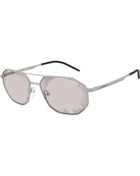 Emporio Armani - Ea2147 30157F Sunglasses Metal Smoke Geometric Normal Mirror - Lyst