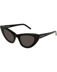 Saint Laurent - Sl 213 Lily 001 Sunglasses Plastic Cat Eye Normal - Lyst