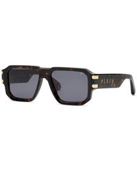Philipp Plein - Spp230 Plein Eagle 722Y Sunglasses Acetate Smoke Geometric Normal - Lyst