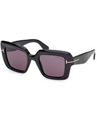 Tom Ford - Ft1157 Esme 01A Sunglasses Acetate Smoke Squared Normal - Lyst