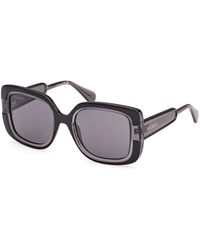 MAX&Co. - Mo0096 01A Sunglasses Injected Smoke Squared Normal - Lyst
