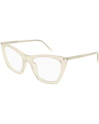 Saint Laurent - Sl 214 Kate Thin Opt 007 Optical Frames Acetate Transparent Cat Eye - Lyst