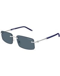Montblanc - Mb0443S 003 Sunglasses Metal Squared - Lyst